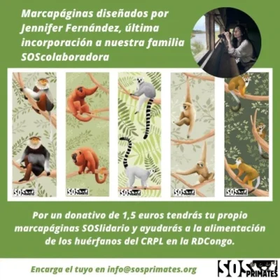 Marca páginas con diseños de primates