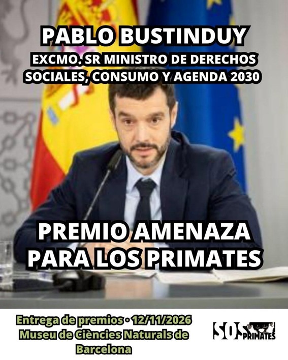 Pablo Bustinduy, ganador SOS Primates 2026